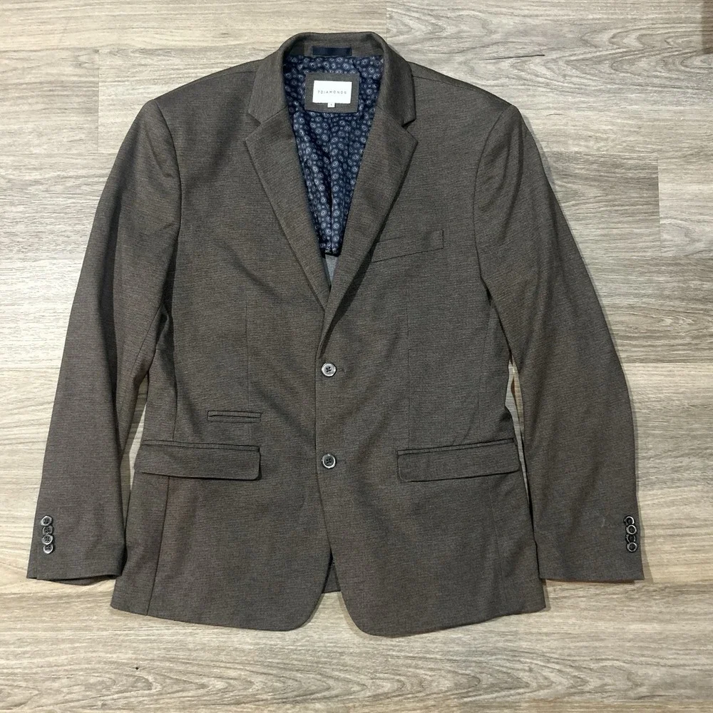 7Diamonds Newport Unstructured Blazer Tan Mens Sz L Performance Stretch Work